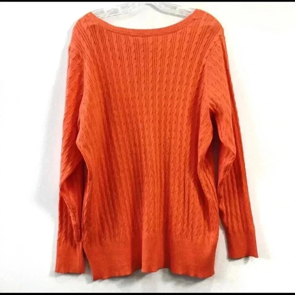 Jcpenney Orange Crew-Neck Plus-Size Sweater 3X - Picture 3 of 10
